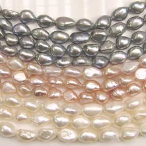 cultured pearl strands 10-11mm white heart shape coin pearl strands for  wholesale--coin_20 Cnepearls Ltd